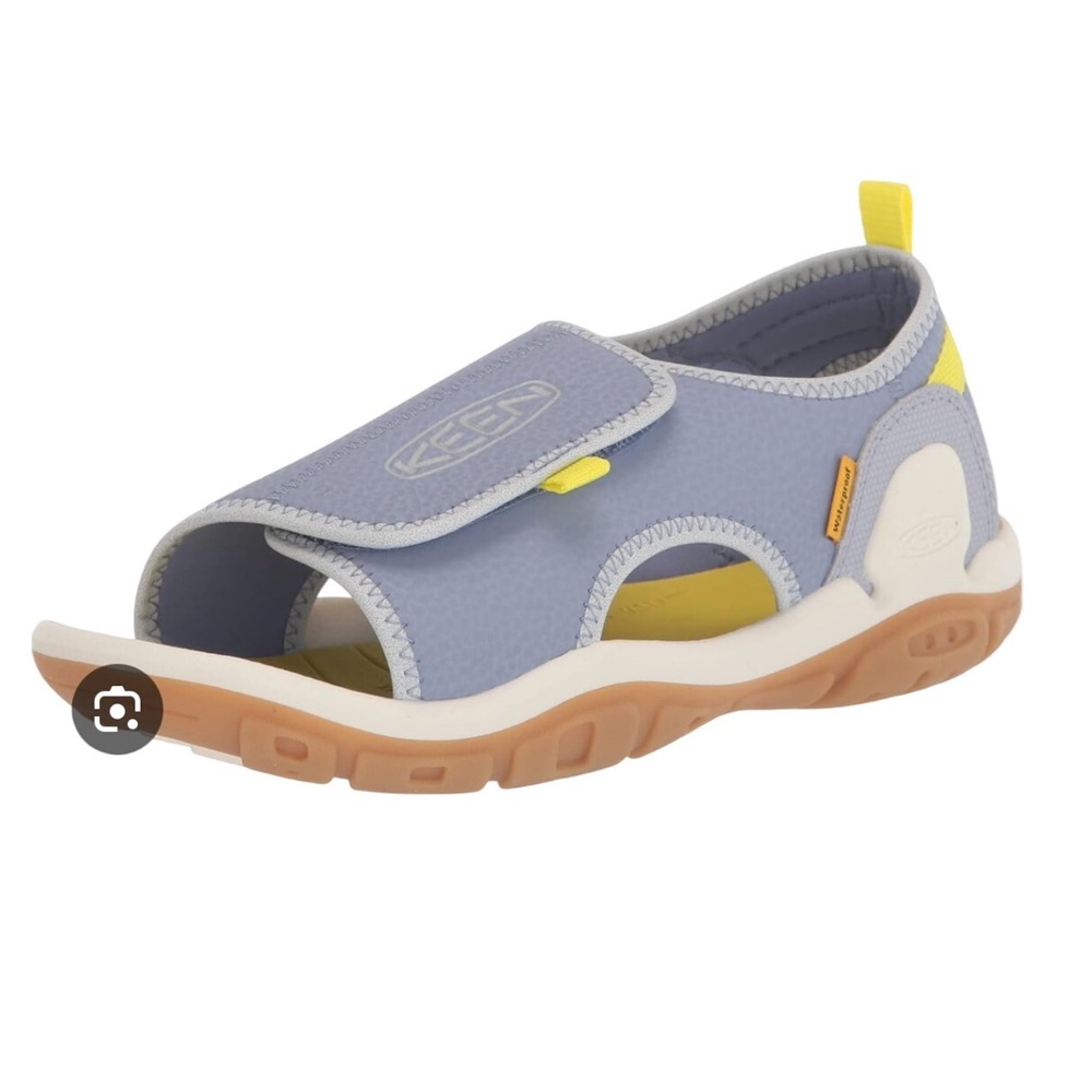 KEEN Kids Size 7  Newport H2 Water Sandals Lilac Yellow Hook and Loop‎
